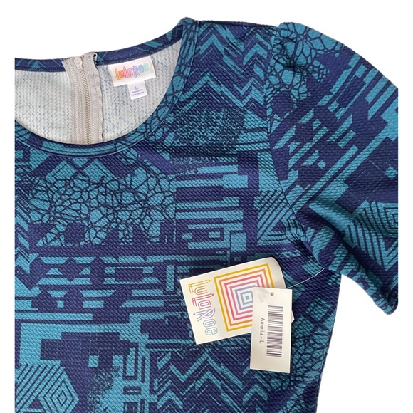 NWT LuLaRoe Amelia Dress Fun Pattern Women’s Size L - Picture 8 of 11
